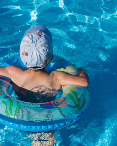 Kid in a pool